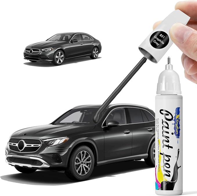 831 Graphite Gray Touch Up Paint Compatible with Mercedes Benz, DIY Car Paint Scratch Repair, Quick & Easy Fix Automotive Scratch Repair for C/E/S/G/CLE/CLS/GLC/GLE/GLS/EQC/EQE/EQS/SLC