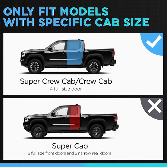 PZ 6.5" Running Boards Side Steps Compatible with Ford F-150 Super Crew Cab 4-Doors 2015-2026,2017-2026 Ford F250 F350 Super Duty Crew Cab Black Aluminum Alloy Side Steps Nerf Bars Ridge Pattern