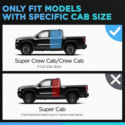 PZ 6.5" Running Boards Side Steps Compatible with Ford F-150 Super Crew Cab 4-Doors 2015-2026,2017-2026 Ford F250 F350 Super Duty Crew Cab Black Aluminum Alloy Side Steps Nerf Bars Ridge Pattern