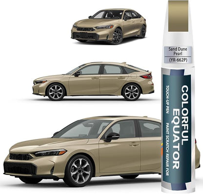 Sand Dune Pearl(YR-662P) Touch Up Paint Compatible with Honda, Car Paint Pen Scratch Repair Two-In-One Touch Up Paint, Premium Car Scratch Remover for Deep Scratches
