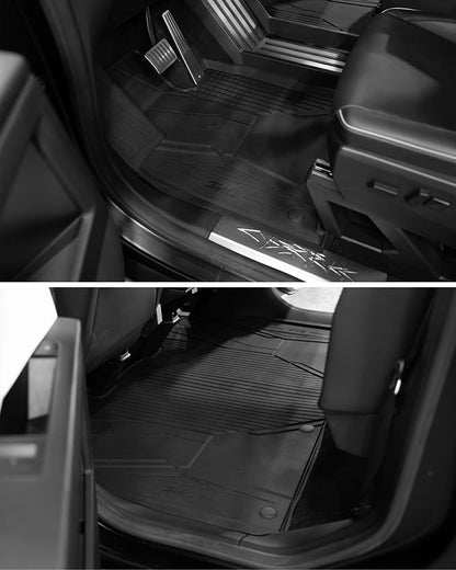 3W Floor Mats Set for Tesla Cybertruck 2023 2024 2025 2026, All Weather Protection Waterproof Frunk & Rear Cargo Liners, Gear Locker Mats Custom TPE Cargo Trunk Accessories Mats for Tesla, Black