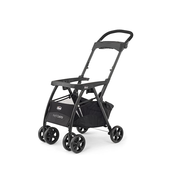 Chicco KeyFit Caddy Frame Stroller, Accepts All Chicco Infant Car Seats, Adjustable Handle, Parent Tray, Black/Black