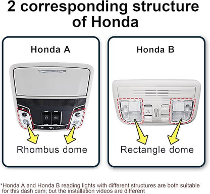 Mangoal 4K Dash Cam for Honda CRV 2007-2016, Civic 2009-2018, Accord 2008-2017, Select HRV 2016-2022, Pilot 2008-2018, Ridgeline 2009-2018, Rearview Mirror NO A Big Cover, GPS, 64GB Card