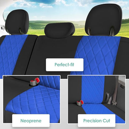 FH Group Custom Fit Car Seat Covers Specifically Made for 2011-2020 Toyota Sienna 7-8 Seater with Ultraflex Neoprene Water Resistant Automotive Seat Covers - 3rd Row Blue