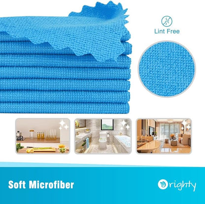 Orighty Microfiber Cleaning Cloth, 100 Pack Microfiber Towels for Cars, Multi-Purpose Shop Towels Cleaning Rags Bulk for Car, Home, Kitchen, 11.5’’ x 11.5’’, Blue