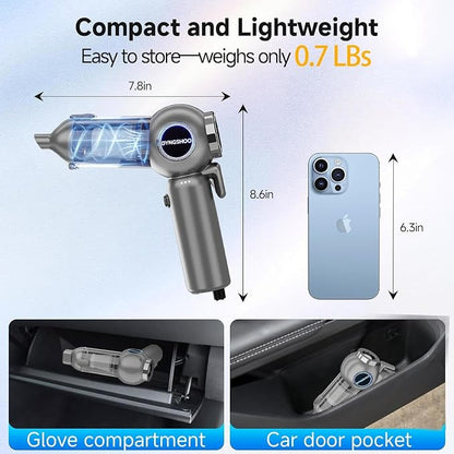 Brushless Handheld Car Vacuum （Equipped with a one-Touch Window Breaker and Seatbelt Cutter ）25000Pa Ultra-Strong Suction Ultra-Lightweight Mini Portable Vacuum Cleaner ， for Car，Office Desk，Pet Hair