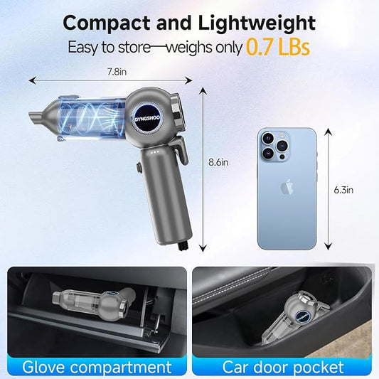 Brushless Handheld Car Vacuum （Equipped with a one-Touch Window Breaker and Seatbelt Cutter ）25000Pa Ultra-Strong Suction Ultra-Lightweight Mini Portable Vacuum Cleaner ， for Car，Office Desk，Pet Hair