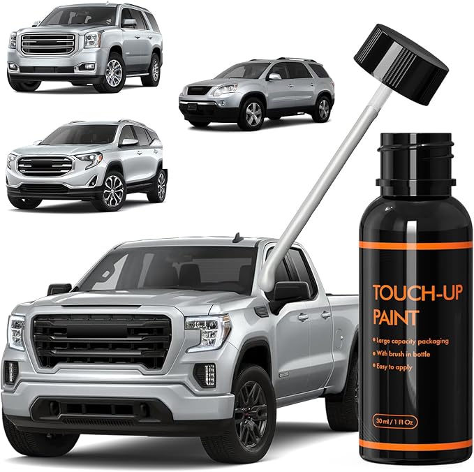 GAN/WA636R/17 Silver Ice/Quicksilver Touch Up Paint Compatible With GMC, DIY Car Paint Scratch Repair Kit, Automotive Paints Fix Scratch Repair for Sierra/Terrain/Yukon/Acadia/Canyon/Savana
