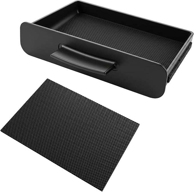 Center Console Hidden Storage Drawer Compatible with 2019-2026 RAM 1500 2500 3500, Pull-Out Organizer Insert with Anti-Slip Mat, Only Fits Models with Console Cubby