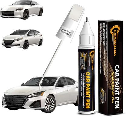 QAB Pearl White Tricoat Car Touch Up Paint for Nissan, Color Accurate Car Paint Scratch Repair Pen Kit Quick & Easy Fix Vehicle Chips and Automotive Nicks Scuff