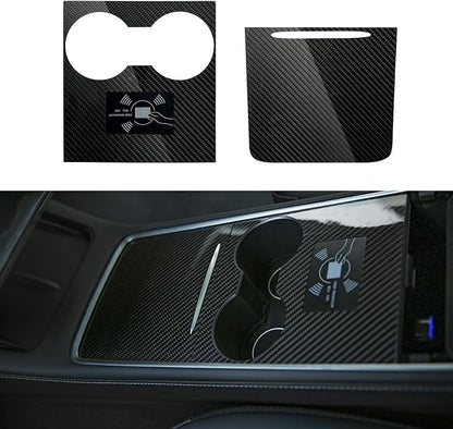 for Tesla Center Console Wrap Kit 3K Twill Carbon Fiber fit Tesla Model 3 Model Y 2021 2022 2023 Center Console Cover Glossy Console Trim Interior Car Wrap Decoration