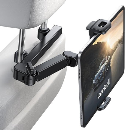 Lamicall Car Headrest Tablet Holder - [3 in 1 Extension Arm] Adjustable Tablet Car Mount for Back Seat, Gifts Road Trip Essentials for Kids, for 4.7-11" Devices, iPad Pro Air Mini, Galaxy, Fire HD