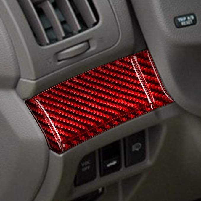 NVCNX Real Carbon Fiber for Infiniti G37 2011-2013 Coupe Sedan Convertible Interior Trim Kit Accessories Cover Decal Set Air Vent Gear Shift Panel Center Console Black/Red 23PCs (Red)