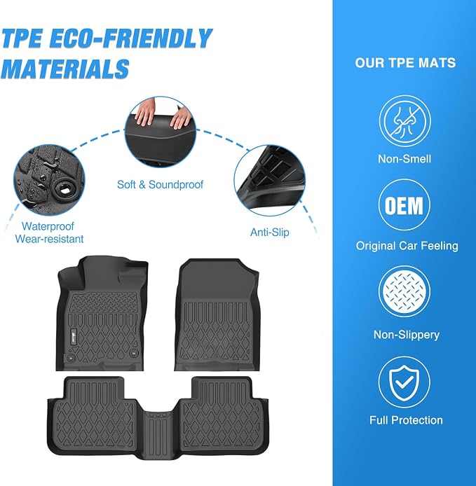 Nilight TPE Floor Mats for Honda Civic 2022 2023 2024 2025 2026 / Acura Integra 2023-2026,All Weather Custom Fit Heavy Duty Floor Liners