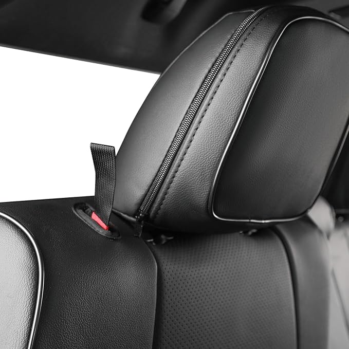 EKR Tacoma Back Seat Covers Custom for Toyota Tacoma (Hybrid) 2024 2025 2026 Double cab TRD Sport,TRD Off-Road,Limited,Trailhunter- Second Row Only,Faux Leather(Black)