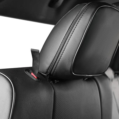 EKR Tacoma Back Seat Covers Custom for Toyota Tacoma (Hybrid) 2024 2025 2026 Double cab TRD Sport,TRD Off-Road,Limited,Trailhunter- Second Row Only,Faux Leather(Black)