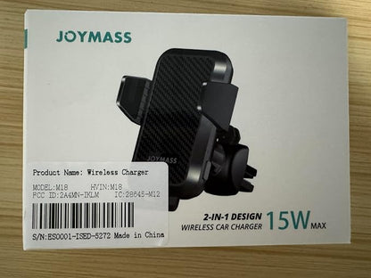 Wireless Car Charger, JOYMASS 15W Fast Charging Auto Clamping Car Charger Cell Phone Holder Mount Vent for iPhone 15 14 13 12 Mini Pro Max, Samsung Galaxy S24 Ultra S23 S22 S21+ Note 20, etc - Pink