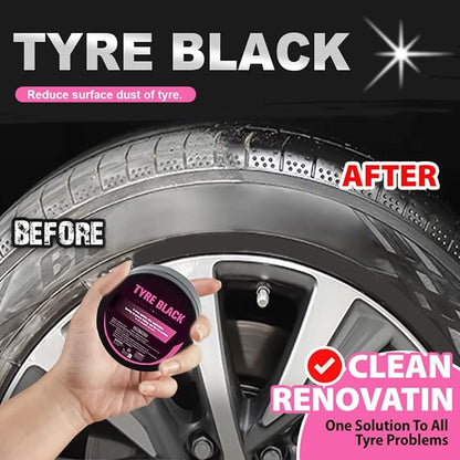 Wheel Shine,120g Tyre Coating Black Wax with Sponge - Tire Coating | for Long-Lasting Bright Luster Looking like New Truck Motorcycle Rv Protection Blackening
