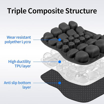 Inflatable Lumbar Support Pillow for Office Chair & Car - Tailbone Pain Relief Air Seat Cushion for Driver, Wheelchair, Airplane Seat, Travel - 17.7x14.3x2.0 Inches