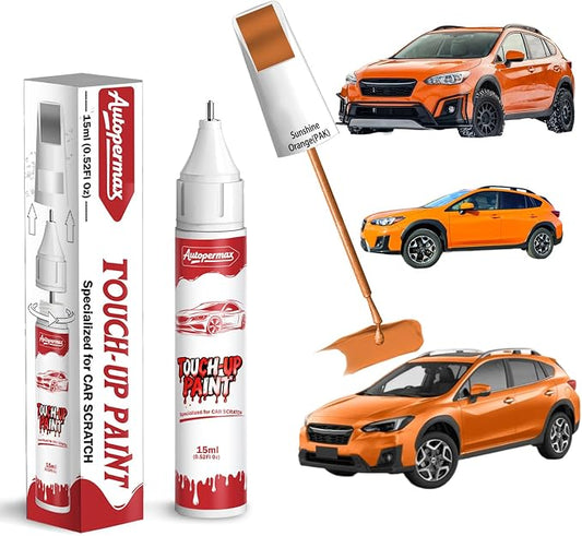 PAK Sunshine Orange Car Touch Up Paint for Subaru, Color Accurate Two-In-One Car Paint Scratch Repair Pen, Professional Scratch Remover for Vehicles Chips and Nicks Scuff