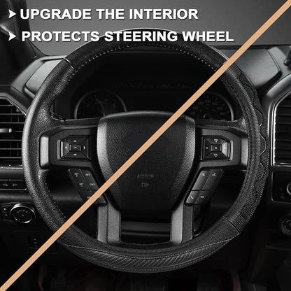 GIANT PANDA Car Steering Wheel Cover for Ford F150 F250 F350 Expedition 15.5-16 inches - Gray