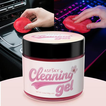 ASFSKY Car Cleaning Gel (Pink,Sakura) Cleaning Putty Universal Dust Cleaning Car Interior Cleaner Keyboard Dust Remover Car Slime Gifts for Men Women girl（1 pack）