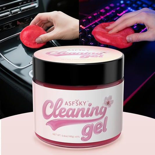 ASFSKY Car Cleaning Gel (Pink,Sakura) Cleaning Putty Universal Dust Cleaning Car Interior Cleaner Keyboard Dust Remover Car Slime Gifts for Men Women girl（1 pack）