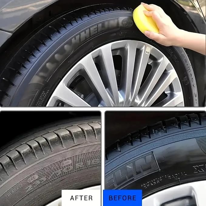 Nice & Wet Tire Shines Trim Coating for Rubber, Tire Refurbishing Cream for Car Truck Motorcycle Tire Polishing Wax Car Wheel Tire