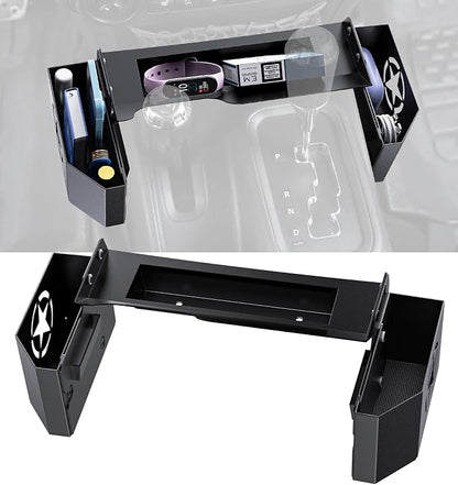 Eamplest Updated JK Magnetic Metal Center Console Gear Shift Organizer for Jeep Wrangler JK & Unlimited 2018 2017 2016 2015 2014 2013 2011 Interior Accessories Rubicon Sahara Storage Box Tray