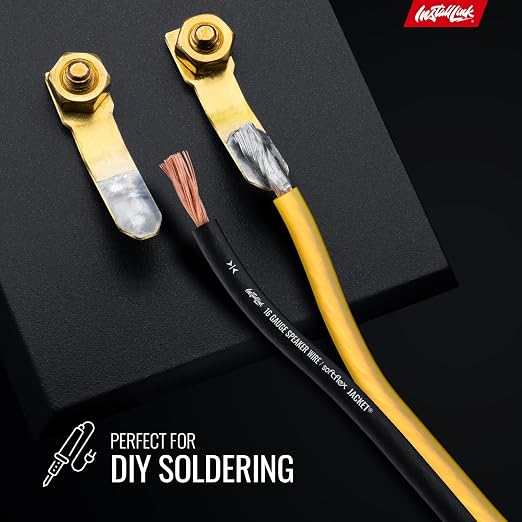 16 AWG Gauge Speaker Wire Cable Stereo, Car or Home Theater, CCA (100 Feet) by Install Link