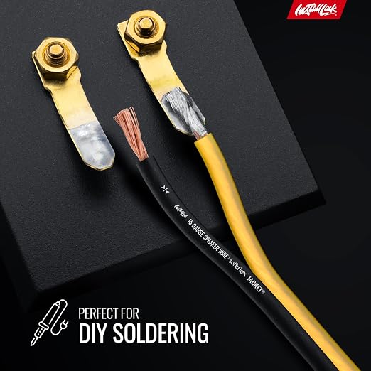 Install Link 16 AWG Gauge Speaker Wire Cable (250 Feet) Stereo, Car or Home Theater, CCA