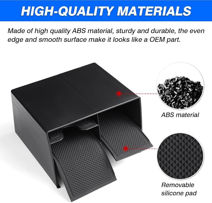 Autorder Center Console Organizer for Toyota Corolla Cross 2022-2025 Without Wireless Charger Accessories Armrest Storage Box Secondary Insert Tray Black(Not for Corolla)
