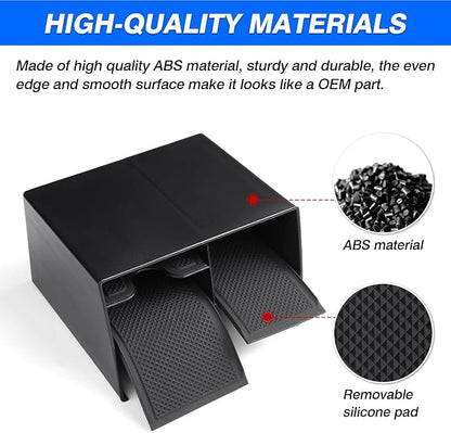 Autorder Center Console Organizer for Toyota Corolla Cross 2022-2025 Without Wireless Charger Accessories Armrest Storage Box Secondary Insert Tray Black(Not for Corolla)