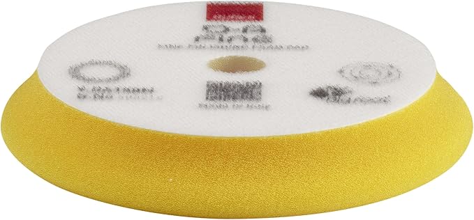 RUPES Orbital Foam Polishing pad for Car Sanding, Polishing & Waxing, Dual Action Polisher Pad, Car Cleaning Supplies for Compounding(Yellow, 130/150mm, Single Pad, Fine)