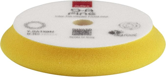 RUPES Orbital Foam Polishing pad for Car Sanding, Polishing & Waxing, Dual Action Polisher Pad, Car Cleaning Supplies for Compounding(Yellow, 130/150mm, Single Pad, Fine)