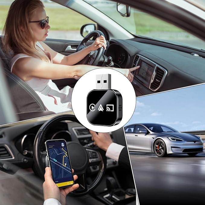 Car Display Video Adapter - Plug Play Converter, Wireless Car Adapter to Play Video on Cars Screen, for Daily Commuting Long Distance Travel City Driving Music Streaming Calling | Parking Assistance