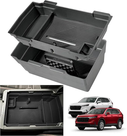 2PCS 2026 Honda CR-V CRV Hybrid Accessories Double Center Console Organizer Tray for 2026 2025-2023Honda CR-V (Hybrid) Console Organizer 2025 CRV Console Armrest Tray 2026 CR-V Storage Box