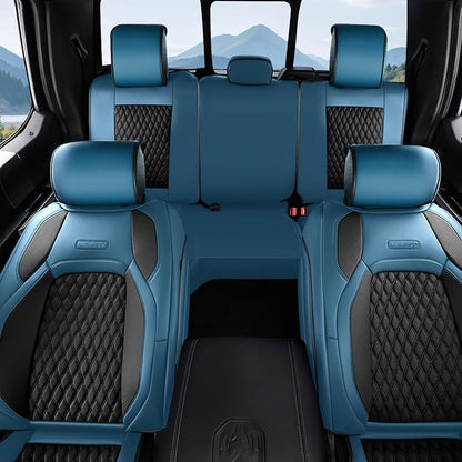 Coverado Car Seat Covers Full Set, Seat Covers for Dodge RAM 1500 Compatible with 2009-2018 Ram 1500, 2010-2024 Ram 2500 3500 Dodge RAM Accessories Automotive Seat Covers (Blue)
