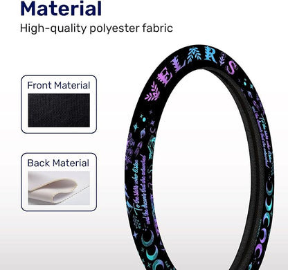 GENANY Velaris Night Court Steering Wheel Cover, Non Slip Polyester Car Wheel Protector for Car SUV Truck, Universal 15 Inch