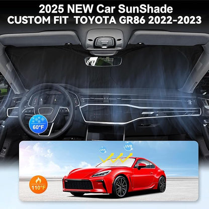 Sunshade for Toyota 86 2017-2021 Sun Shade Custom Fit 2022-2023 Toyota GR86 Front Window Shield fit 2013-2023 Subaru BRZ/2012-2016 Scion FR-S FRS Cover Windshield Sun Visor Protector Block UV Heat