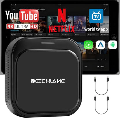 2026 Upgraded 3-in-1 Magic Box 3.0 Wireless CarPlay Adapter & Android Auto Wireless Adapter, CarPlay AI Box with Netflix/YouTube Support, Car Video Box for OEM Wired CP/AA, 5G WiFi BT 5.0, Plug & Play