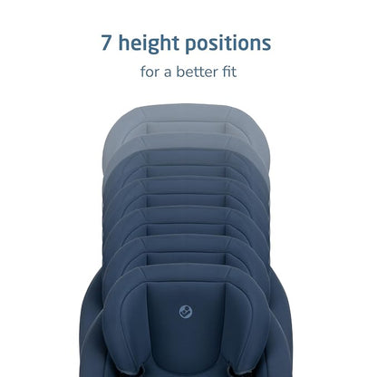 Maxi-Cosi RodiSport Kids Booster Car Seat, High-Back, Backless Booster Seat, 7-Position Headrest, Easy Latch System, Reclining Chair, Belt Guide, Fits 40-100 lbs, 43.4-57 in, Seafaring
