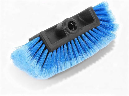 10.2" Car Wash Brush Head, Flow-Thru Auto Camper Cleaning Brushes with Soft Bristle, Universal Detailing Brush Head for Vehicle Boat Exterior Washing, Car Accessories (Blue)