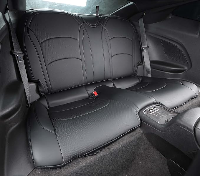 Seat Covers Custom Fit for Chevrolet Camaro 2010-2015 5th Gen Camaro LT LS SS Coupe Model Faux Leather Seat Covers…