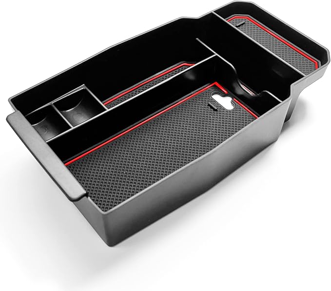 CDEFG 2023 2024 2025 2026 CX-50 Center Console Organizer Tray for 2023-2026 Mazda CX-50 Armrest Tray CX50 Central Consola Organizer Storage Box 2025 2026 Mazda CX50 Accessory (Red)