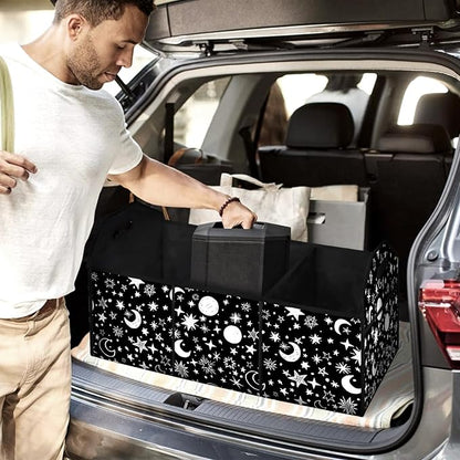 Moon Star 50L Waterproof Polyester Trunk Organizer Car Storage MultiCompartment Large Capacity Poket