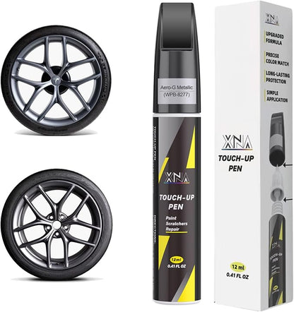 Rim Touch Up Paint(Aero-G Metallic(WPB-8277)) for Tesla Model 3 Performance 20" Zero-G Wheel/Model S Plaid 20" Zero-G Wheel, 2 in 1 Car Wheel Scratch Repair Kit, Quick & Easy Remover Curb Rash