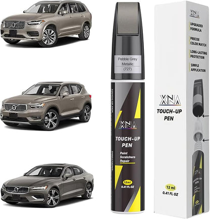 XNA Pebble Grey Metallic(727) for Volvo Touch Up Paint, Car Scratch Remover for Nicks and Chips Repair, 2-In-1 Quick & Easy Fix Car Scratch Repair Kit with Exact Color-Matched