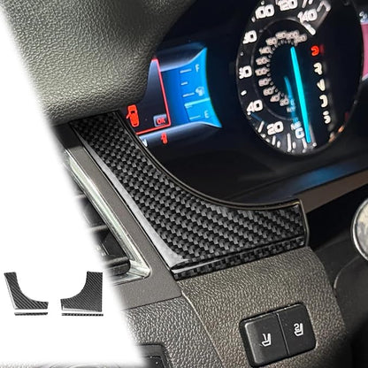 Premium Carbon Fiber Compatible with Ford Edge 2011-2014 2012 2013 SEL/Limited/SE/Sport Accessories Car Speedometer Tachometer Surround Panel Cover Interior Trim Sticker Decal Black 4PCS