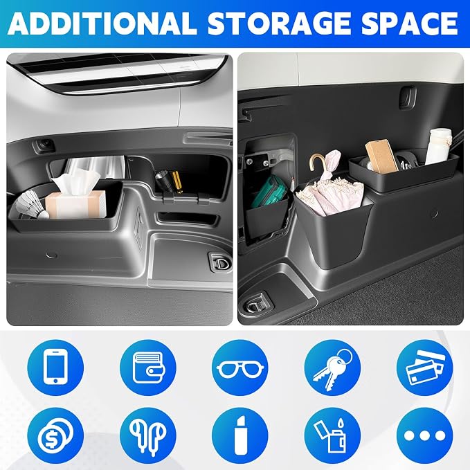 Trunk Organizer Fits for 2010-2024 Toyota 4Runner 5-Seat 2nd Row Trunk Storage Box No-Drill Compatible with 4Runner Accessories (Hetero+Hidden+Hanging+Pair, 5PCS)